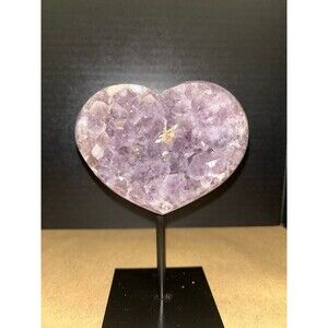 Beautiful 6” Tall Amethyst Crystal Cluster Heart